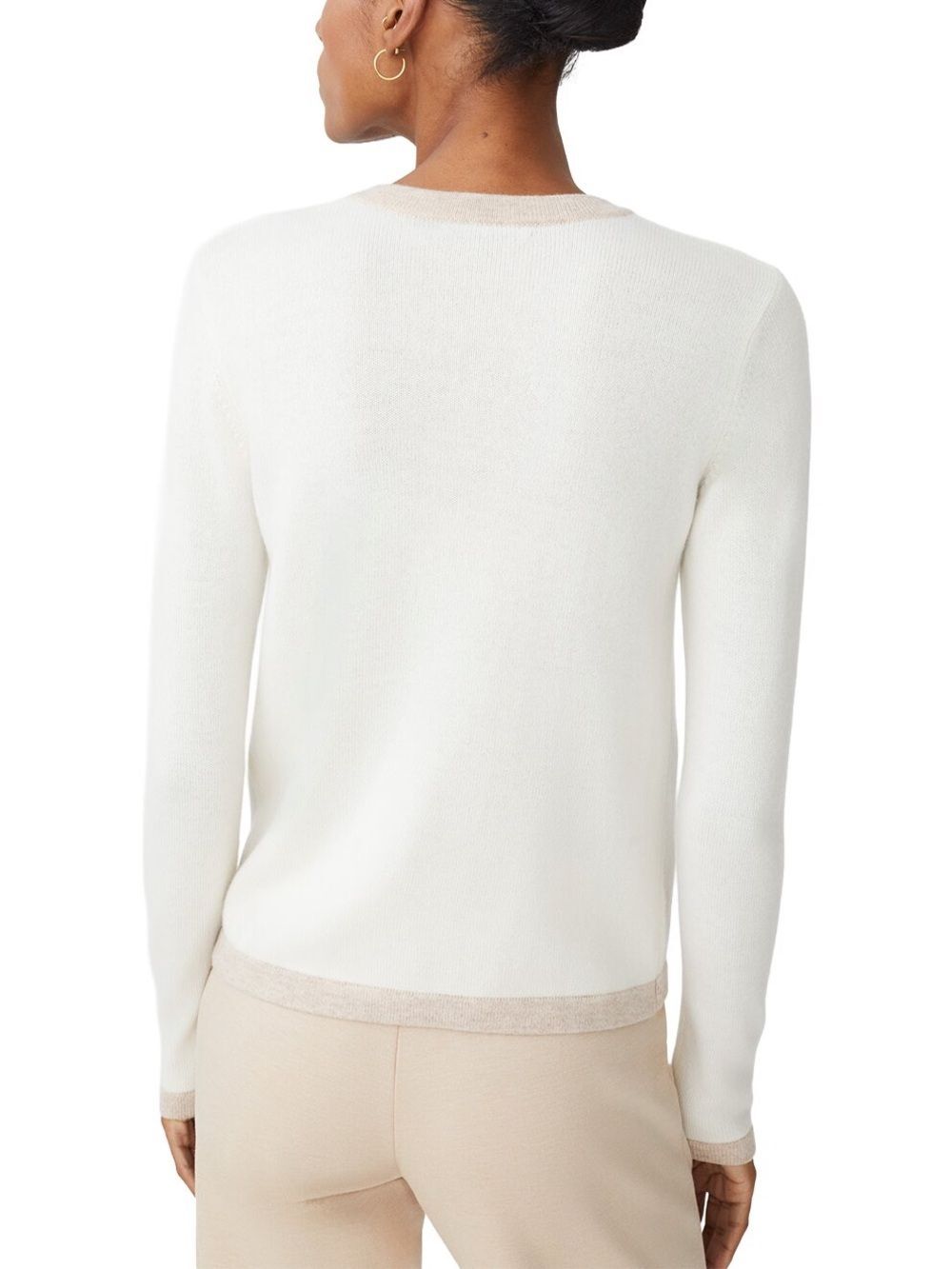 J. McLaughlin Ainsley Cashmere Cardigan Sweater Ivory Oatmeal Gold Buttons S - Picture 9 of 9